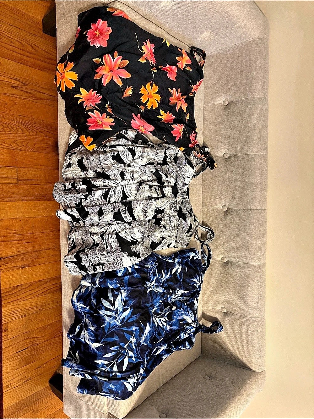 3 one piece swimsuits Floral Prints skirted bottom w/ padded bras